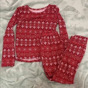 Laura Ashley Red and White Kids Christmas Pajama Set